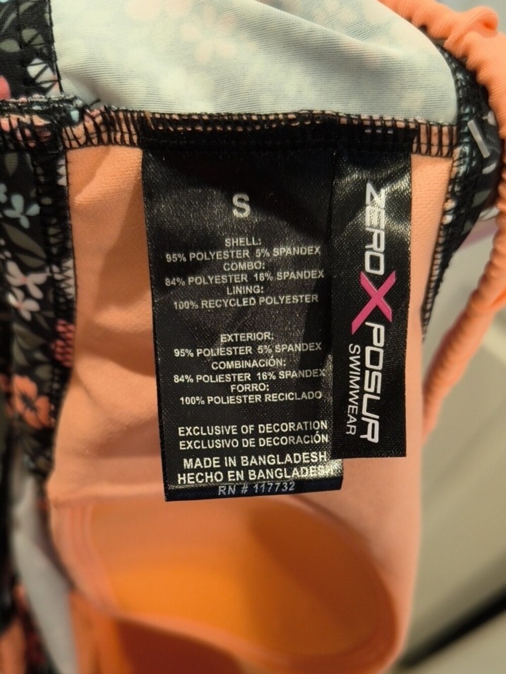ZeroXposur Peach Mesh Tank with Floral Inner - Picture 3 of 3